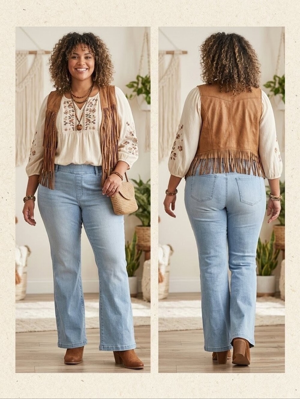 SPANX Flare Leg Jeans Light Blue Denim with Tummy Control Pull On Plus Size 3X